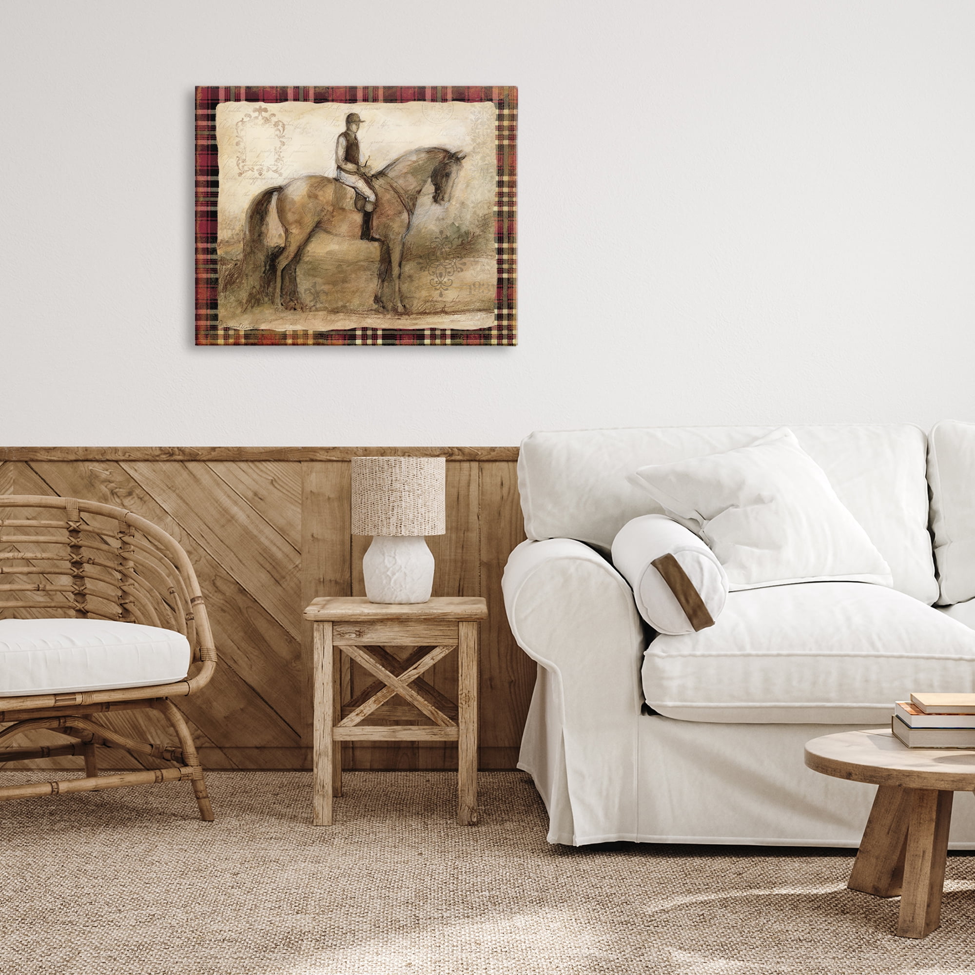 Stupell Industries Horse With Jockey & Plaid Canvas Wall Art, design by Susan Winget