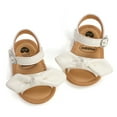 thumbnail image 5 of Aayomet Toddler Colour Kids Sandals Barefoot The 018M Bowknot First Non-Slip Walkers Girl Floor Soild Sandals for Baby Girls,White 12 Months, 5 of 5