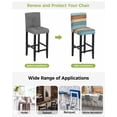 thumbnail image 3 of Farmhouse Light Blue Brown Bar Stool Covers Set of 4, Vintage Wooden Striped Stretch Washable Bar Chair Covers with Backs, Removable Pub Counter Height Chair Cover for Kitchen Dining Room Cafe, 3 of 7