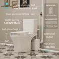 thumbnail image 2 of 750W Macerating Toilet System, Two-Piece Elongated Upflush Toilet with Powerful Pump, Quiet Operation for Basement and P-Trap Compatible, 2 of 16