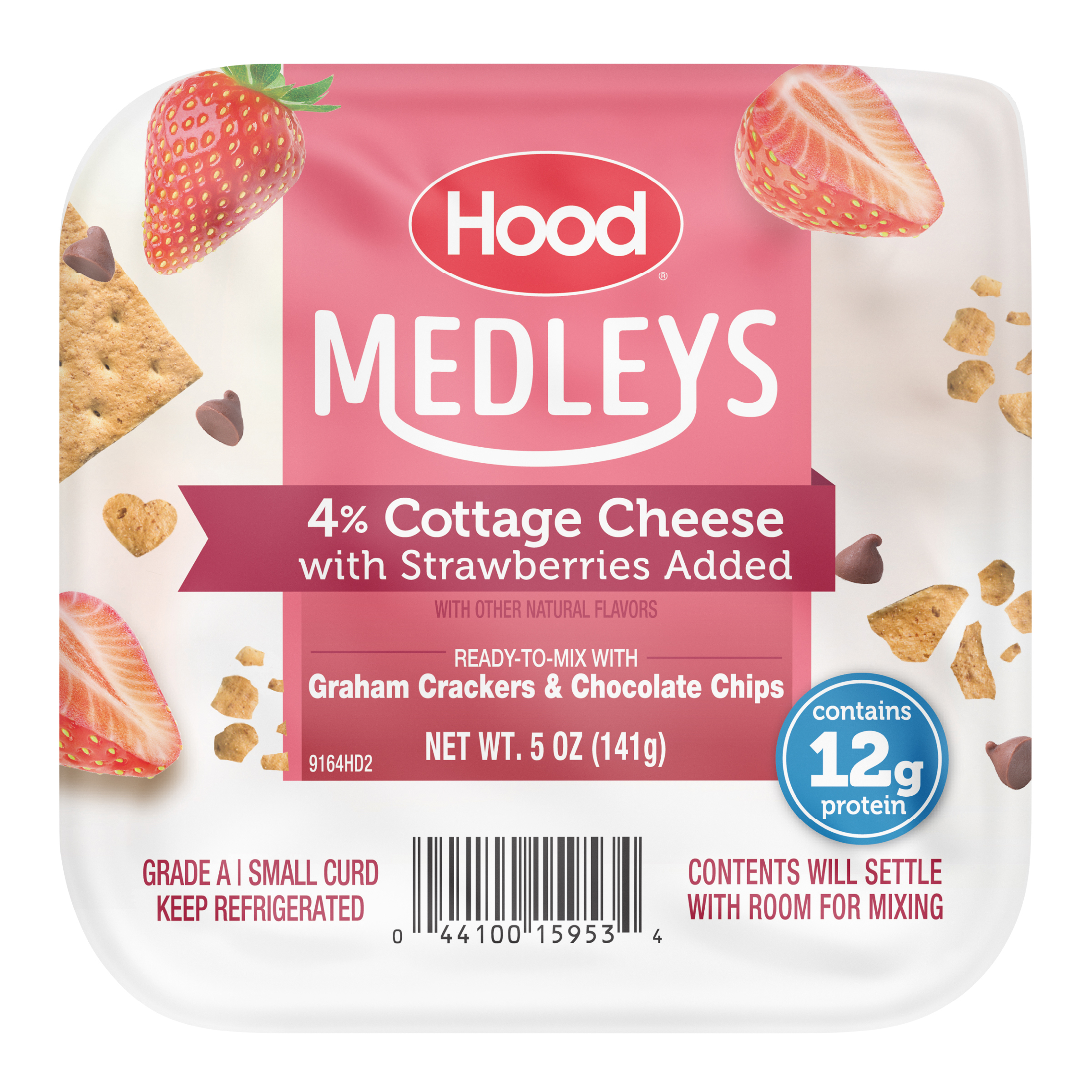 Hood 4% Cottage Cheese Medleys Strw with Grhm Crkrs and Choc Chips, 5 oz
