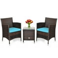 thumbnail image 3 of Resenkos Wicker Patio Conversation Furniture Set with Removable Cushions and Table for Yard Bistro Porch Balcony, 3 of 6