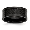 thumbnail image 1 of Titanium Black Plated Carbon Fiber Inlay 9mm Ring Wedding Man Type Of  For Dad Mens  For Him, 1 of 11