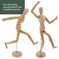 thumbnail image 4 of US Art Supply 12" Male Manikin Set of 2 Wooden Art Mannequin Figure, 4 of 6