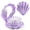 Purple, variant on OPALESQUE Metallic Shinning Finish Foldable Travel Hair Brushes with Mirror Shell Shape Portable Folding Pocket Hairbrush Mini Hair Comb Purse Compact Size(blue)