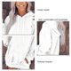 thumbnail image 4 of Sudadera con capucha de manga larga para mujer, informal, cómoda, con bolsillo, para el hogar, viajes, oficina, compras, blanco, 2XL, 4 of 5