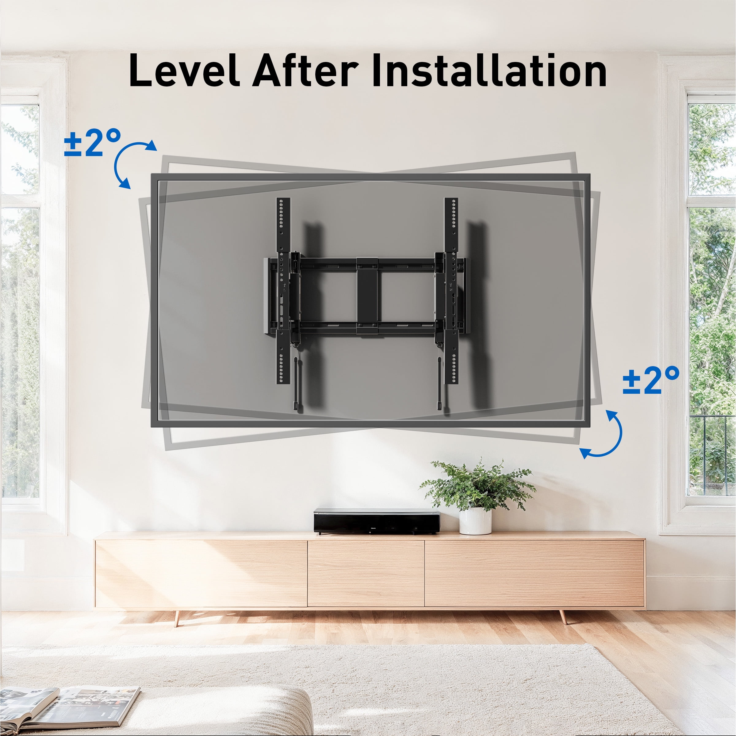 PERLESMITH Extend Tilt & Swivel, TV Wall Mount for 42-100″ TVs, Extension Leveling, Holds up to 160lbs, Fits 16"/24" on Center Stud Widths, UL Certified
