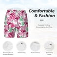 thumbnail image 6 of Picia Flamingo pattern Mens Swim Trunks with Compression Liner Stretch Beach Shorts Quick Dry with Zipper Pockets No-Chafing Board Shorts-XX-Large, 6 of 9