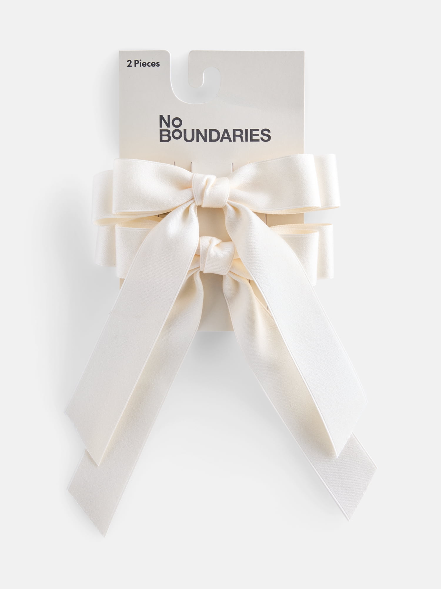 No Boundaries Bow Hair Clips, 2-Pack, Women's, Ivory