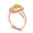 thumbnail image 2 of Halo Engagement Ring for Women - 2.48ct Yellow Moissanite in 18K Rose Gold Promise Ring, 2 of 6
