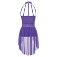 thumbnail image 4 of Jowowha Kids Girls Lyrical Dance Dress Figure Ice Skating Ballet Leoatrd Dress with Wrap Skirt Purple 14, 4 of 7