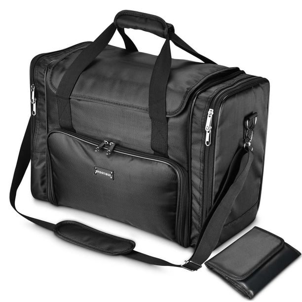 AW 1200D Pro Soft Makeup Train Case with Shoulder Strap, Black