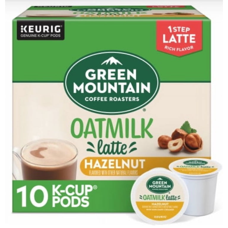 Green Mountain Hazelnut Oatmilk Latte K-Cups, 10 Count, One Step