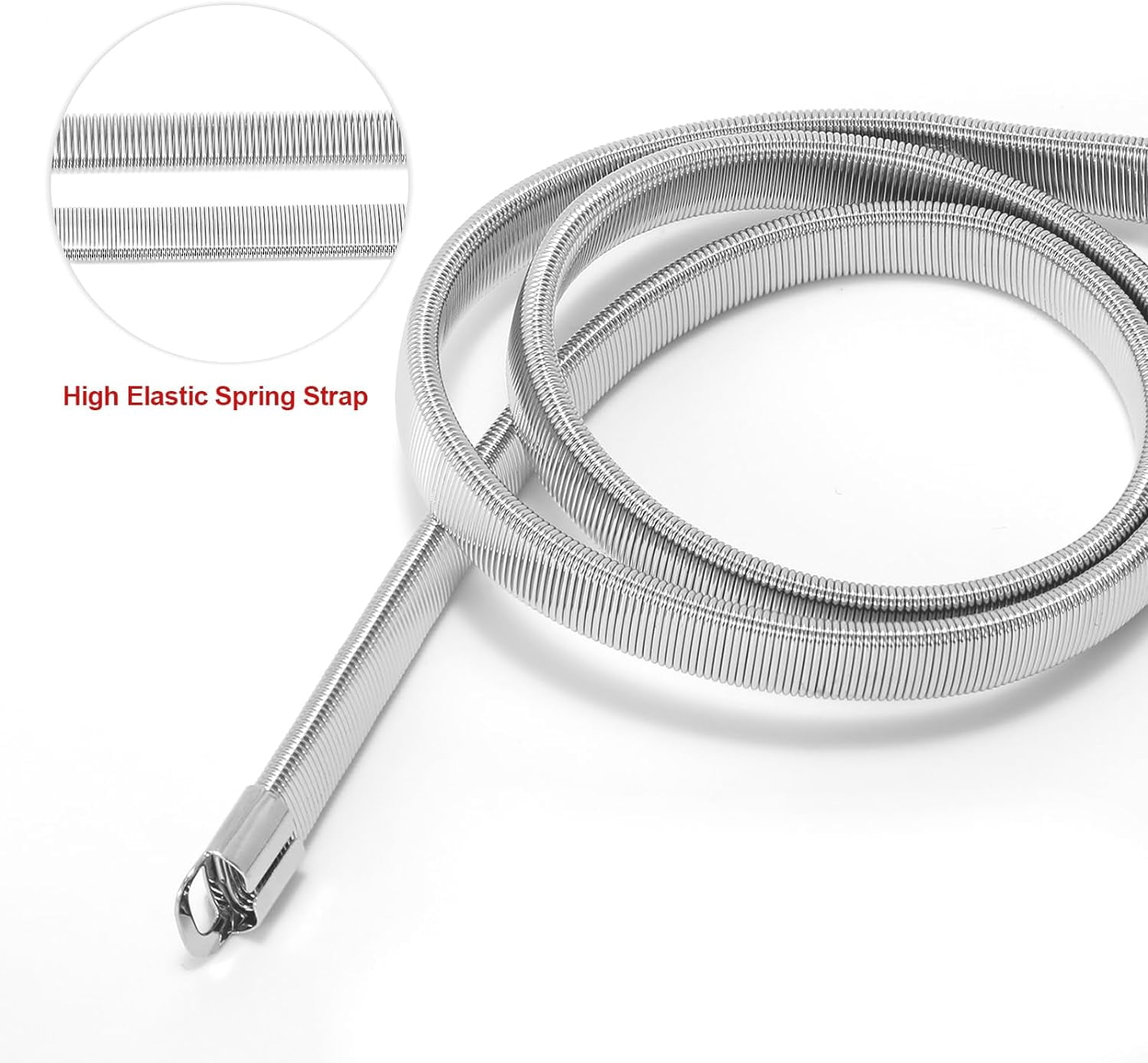 Metal Waistband Skinny Belt Stretchy Adjustable 27.5-31.5\