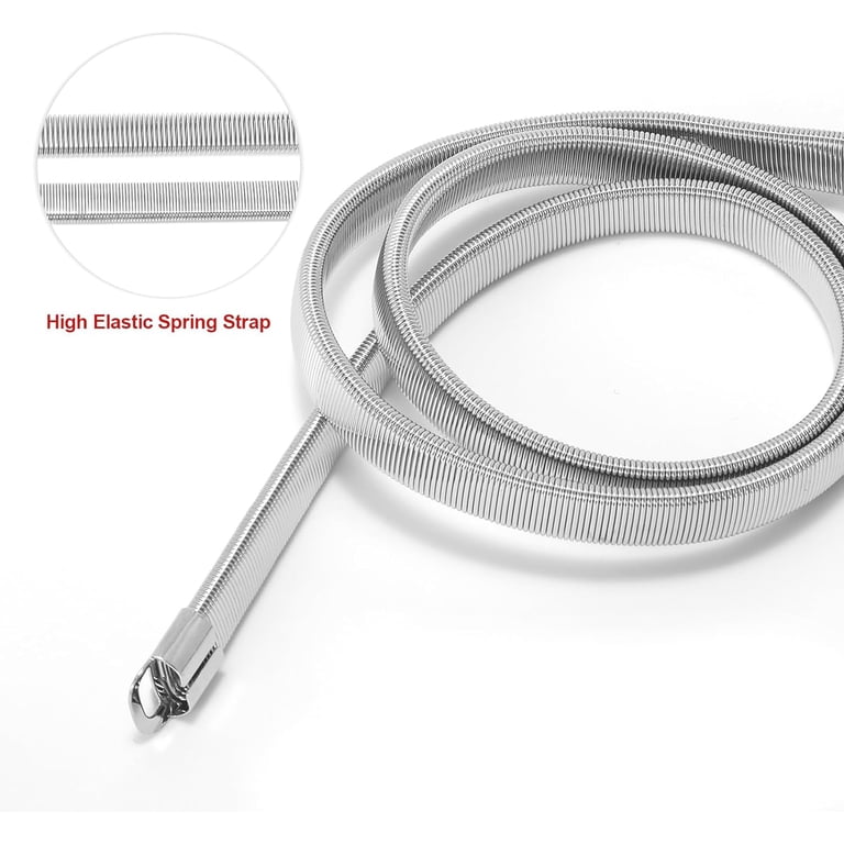 Skinny Elastic Waist Belt for Women Stretchy Metal Cinch Belt for Dresses Skinny Metal Cinch Belt for Dress Stretch Thin Waist Belt  main image 4