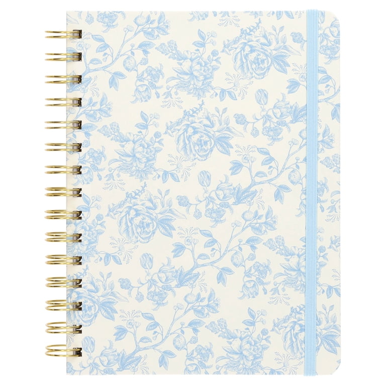 Spiral Journal, Light Blue Floral, 192 Pages photo 1