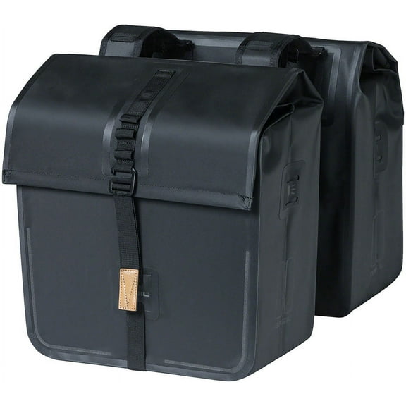 Basil Urban Dry Double Bag Bicycle Pannier - 50L - Solid Black - 17659
