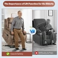 thumbnail image 3 of Power Lift Recliner Chair, Elderly Sofa with Heat Therapy and Massage Function, Heavy Duty Reclining Mechanism Electric Recliner with Side Pocket for Living Room Bedroom Home Theater, Brown, 3 of 10