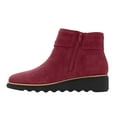 thumbnail image 4 of Womens Shoes Fashion Minimalistic British Style Solid Color Flock Bow Wedge Short Boots, 4 of 9
