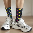 thumbnail image 6 of Rateoe Colorful Ping Pong Rackets for Women Casual Calf Socks - Cute Crew Socks - Thin Soft Above Ankle Socks Size 5-11, 6 of 6