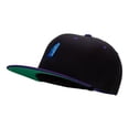 thumbnail image 2 of Wave Life Embroidered Wool Blend 2 Tone Classic Snapback - Black Purple OSFM, 2 of 5