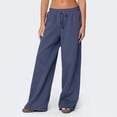 thumbnail image 6 of Dwellite Wide Leg Pants for Women SweatPants Winter Pants Baggy Drawstring Sweatpant with Pockets Navy M, 6 of 6