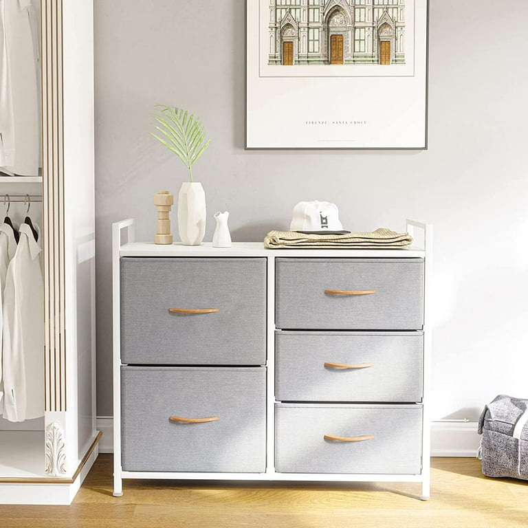 CubiCubi 5 Drawer Storage Dresser for Bedroom Chest of Drawers Bedroom Furniture Set Chester Drawers Unit Standing Organizer Dresser Drawers for