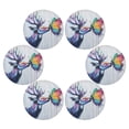 thumbnail image 7 of Round Plate Mat 15.4x15.4 Inchesx4 Placemat Table Mat Kitchen Mat Coffee Mat Fabric Thick, Strong Wear-Resistant, Heat Resistance Colored Deer Butterfly, 7 of 7