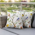 thumbnail image 4 of Spring Animals Pillow Covers 2 Pack Watercolor Bird Gradient Color Leaf Farmhouse Pillowcase Waterproof Outdoor Throw Pillow Cover for Patio Garden Square Cushion 18”x18”, 4 of 9