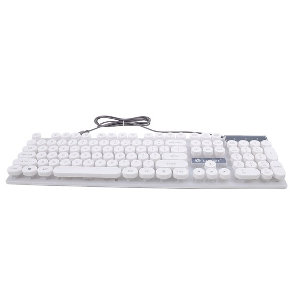 Milisten USB Glowing Computer Wired Keyboard Creative Round Key Keyboard Practical Keyboard (White)