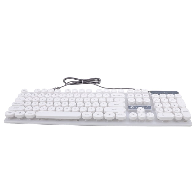 Milisten USB Glowing Computer Wired Keyboard Creative Round Key Keyboard Practical Keyboard (White)
