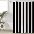thumbnail image 6 of Extra Long Shower Curtain Fabric Shower Curtains Black and White Shower Curtain Striped 72x84 Inch, 6 of 6