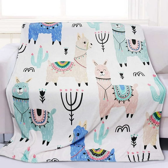 Llama Blanket Bohemia Stripes Printed Blanket Llama Gifts for Women/Girls/Adult/Kids Super Soft Cozy Llamas Throw Blanket for Sofa Bed Llama Decor 50"x60"