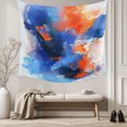 thumbnail image 5 of Orange Blue Tapestry for Bedroom Wall Hanging Tapestry, Modern Abstract Oil Painted Aesthetics Ceiling Backdrop Tapestries Poster Blanket Wall Decor for Teens Room Living Room Dorm 55" x 73", 5 of 8