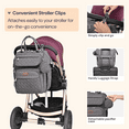 thumbnail image 3 of BabbleRoo Wide Top Diaper Bag , Spacious & Stylish Nappy Organizer, Multifunctional with Changing Pad, Dark Gray, 3 of 8