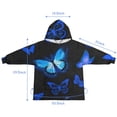 thumbnail image 7 of Black Blue Butterfly Pattern Blanket Hoodies for Kids 6-13YR Oversize Wearable Blanket Hoodies for Boys Girls Teens, 7 of 7