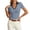 C-Light Blue461, variant on DHFJKG Women's Short Sleeve T Shirt Casual Summer Top Sexy Low Cut Slim Fit Color Block Turndown Collar Business Dressy Blouses Trendy Tops