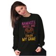 thumbnail image 5 of Gamer Namaste Inside Video Gaming Pun Women Crewneck Sweatshirt Brisco Brands X, 5 of 6