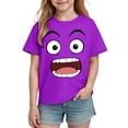 thumbnail image 5 of DAETIROS Boys Funny Face Graphic Tee Purple 100% Cotton Short Sleeve T-Shirt Soft Comic Book Style Top for Little Kids Ages 4-7 Years,Size 7 T, 5 of 6