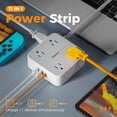 thumbnail image 3 of Regleta de alimentación con protector contra sobretensiones TESSAN de 5 pies con 8 tomas de corriente alterna y 3 USB, 3 of 7