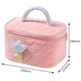 thumbnail image 2 of Bolso de cosméticos Kawaii Organizador de pana Cubo Estuche de maquillaje Neceser (Rosa L), 2 of 5