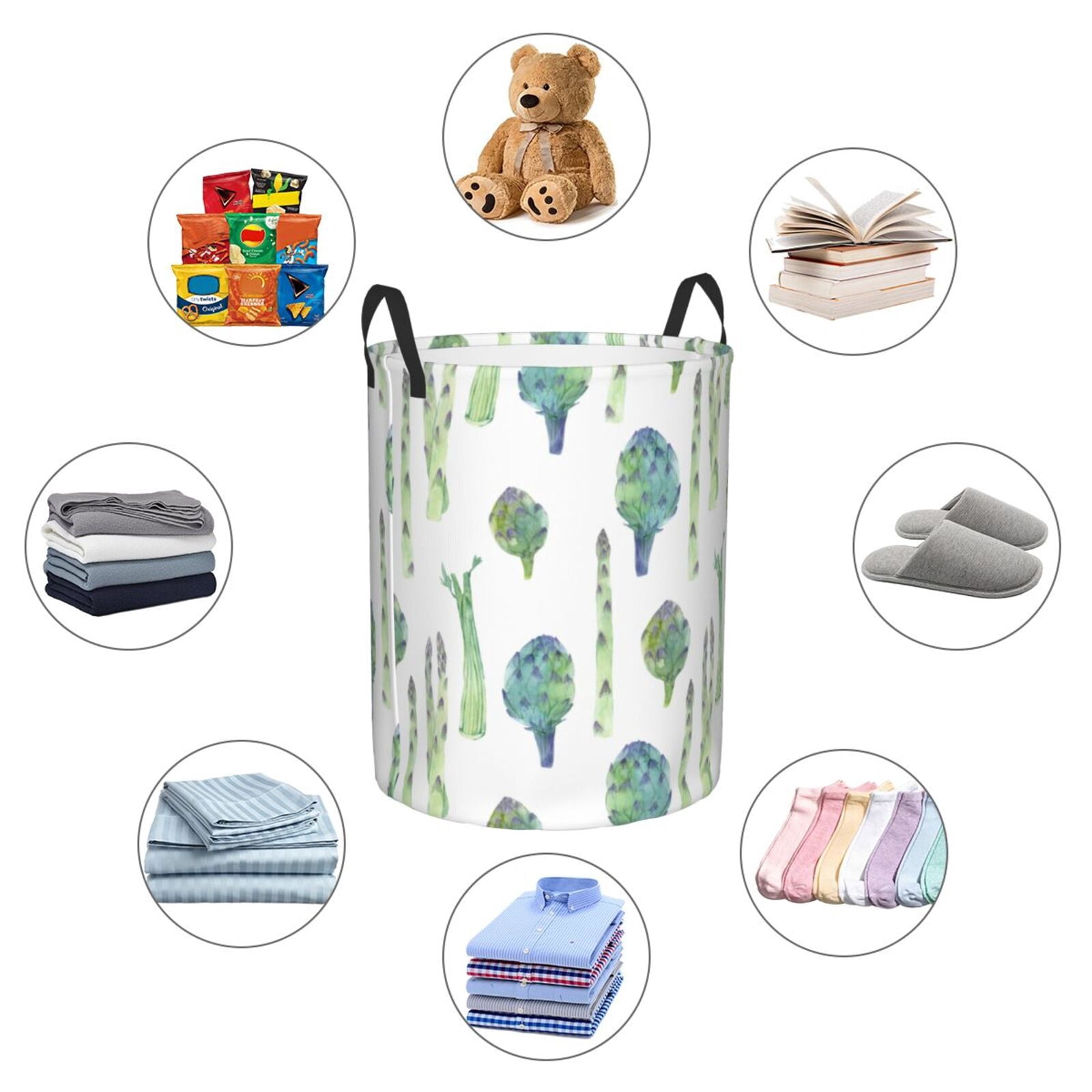 Large Laundry Basket with Handles - hilarious Asparagus pattern Kids Baby Dirty Clothes Laundry Hamper for Bedroom Aesthetic