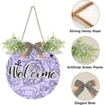 thumbnail image 2 of Coolnut Purple Old School Front Door Round, Hanging Welcome Sign, Front Door for Home, Farmhouse, Porch, Wall Hanging, Outdoor Home Decor, 2 of 7