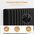 thumbnail image 6 of Twin Bed Frame with Adjustable Headboard, Velvet Upholstered Platform Twin Size Bed Frame, Vertical Channel Tufted, Strong Wooden Slats, No Box Spring Needed, Easy Assembly, Black, 6 of 7