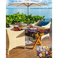 thumbnail image 5 of Hokiten Outdoor Tablecloths with Umbrella Hole & Zipper, Vintage Wildflowers Rectangle Tablecloth 60x120 Inch, Oil Painted Abstract Botanical Waterproof Table Cloth, Patio/Pool/Picnic Table Covers, 5 of 6