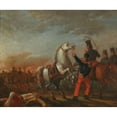 thumbnail image 2 of Carlos Morel 17x15 Gold Ornate Wood Frame and Double Matted Museum Art Print Titled - Cavalry Load - Series Uses and Customs of Buenos Aires (circa 1839), 2 of 4