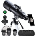 thumbnail image 2 of ESSLNB Telescopios para astronomía para adultos y niños, telescopios astronómicos de viaje de 80 mm con filtro lunar, imagen erecta, refractor 10 veces, trípode y bolsa de transporte para principiante, 2 of 4