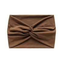 GILIGEGE Headbands for Women Stretchy Non Slip Soft Cotton Cloth Hair Bands for Sports, Workout, Yoga and Running Women Fashion Casual Yoga Hairband Sports Elastic Absorbing Headband Coffee One Size