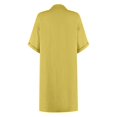 thumbnail image 4 of Jzuxvd Cotton Linen Dresses for Women 2024 Short Sleeve Casual Midi Dress Flowy Gauze Shift Dress Vacation Beach Dress Spring Summer Yellow XL, 4 of 6