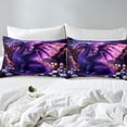 thumbnail image 4 of Dragon Queen Size Sheet Sets 4pcs, 3D Safari Daisy Flowers Printed Bed Sheets Set For Bedroom, Nebula Wildlife Soft Luxury Bedding Set, Purple White Animals Teens Bed Set, 4 of 5